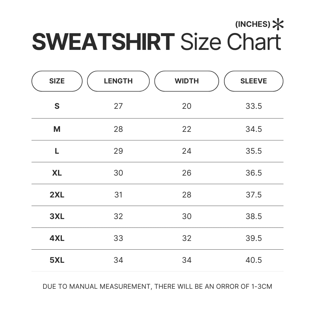 Sweatshirt Size Chart - Plants vs Zombies Store