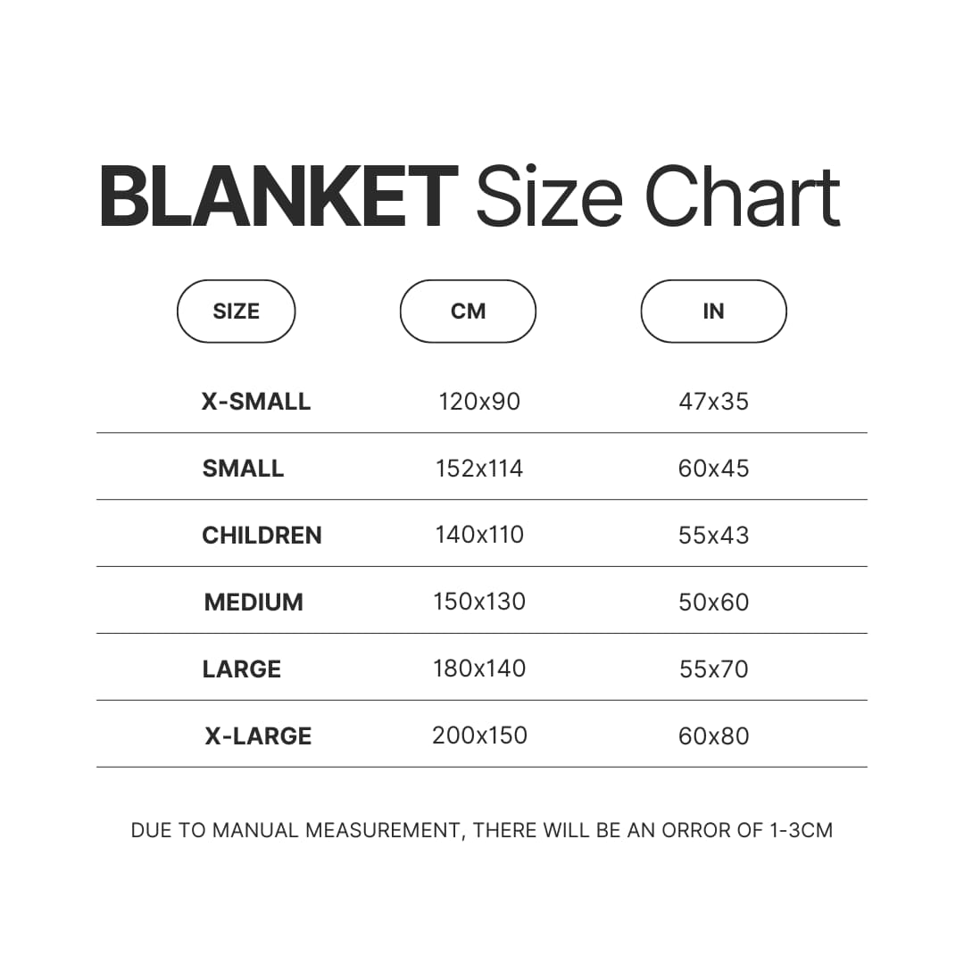 Blanket Size Chart - Plants vs Zombies Store