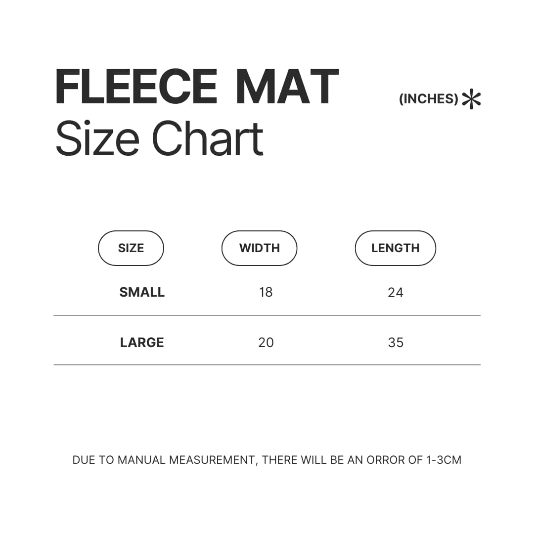 Fleece Mat Size Chart - Plants vs Zombies Store