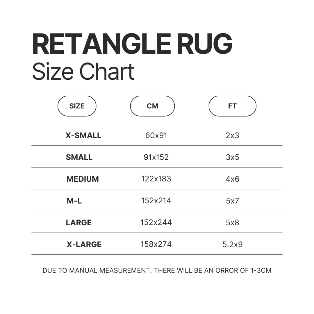 Retangle Rug Size Chart - Plants vs Zombies Store